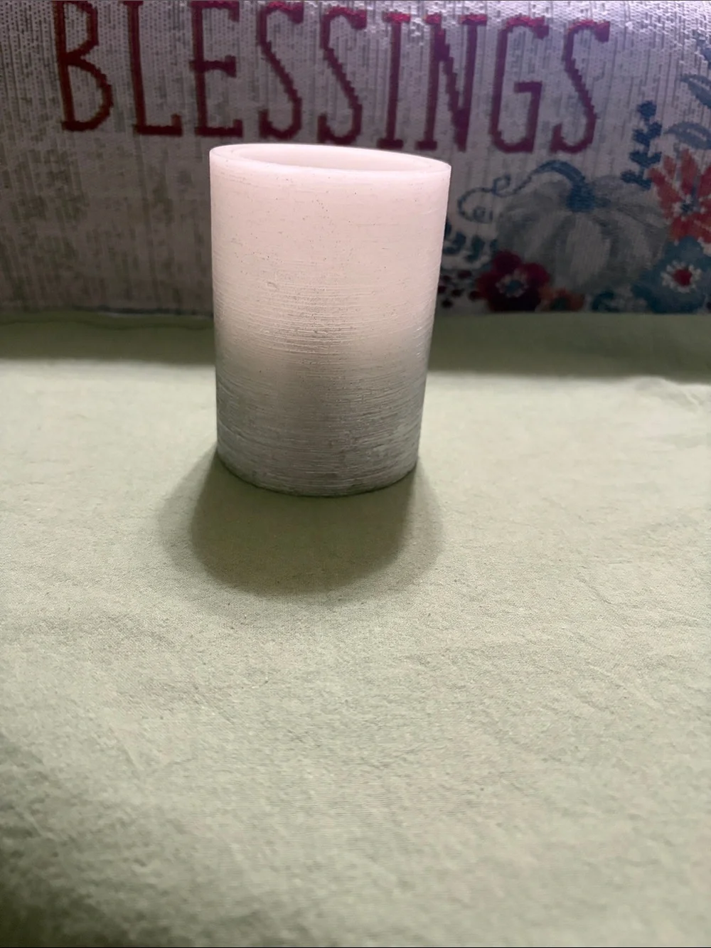 Cream to Gray Ombre Pillar Candle - Home Accents